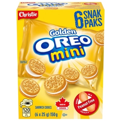 Christie OREO, Mini Golden Cookies, Snack Pack, School Snacks 150 g, $2.99/100g