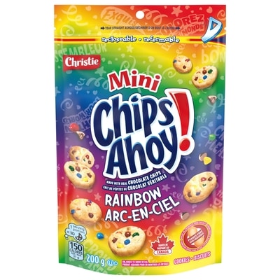 Christie mini biscuits Chips Ahoy! arc-en-ciel aux pépites de chocolat 200 g, 1,40 $/100g