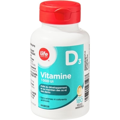 Vitamine D3 1 000 UI, 180 gélules