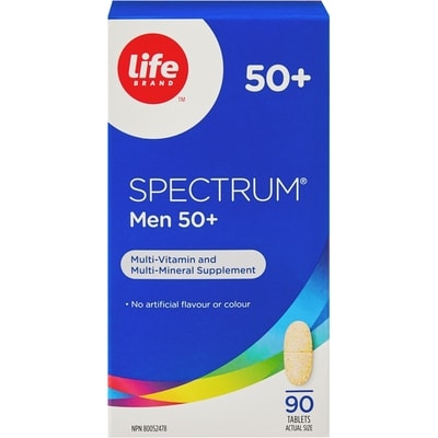 Life Spectrum pour hommes de 50 ans et plus, 90 comprimés 90 ea, 0,14 $/1ch