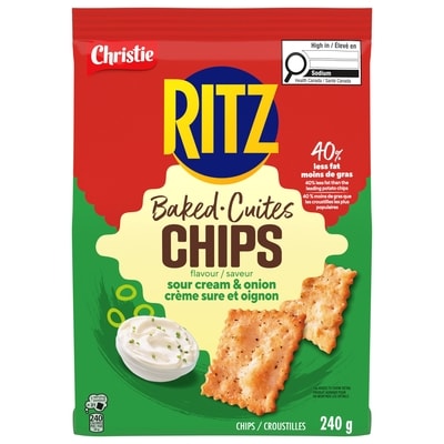 Christie RITZ Chips cuites crème sure et oignon, Version croustillante et croquante des craquelins classiques 240 g, 2,00 $/100g