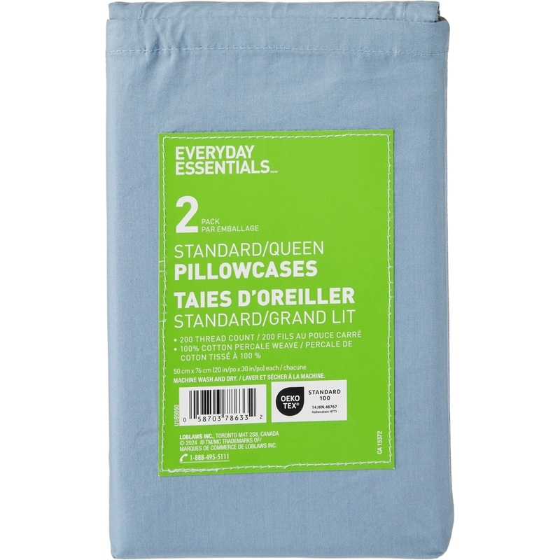 Queen Percale Pillowcases 2 Piece Set