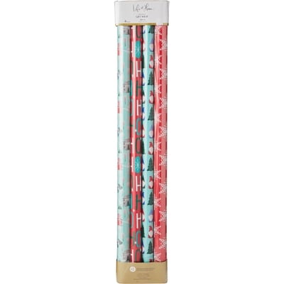 Life at Home Heavyweight Gift Wrap 4 Pack - Blue and Red 1 ea, $8.00/1ea