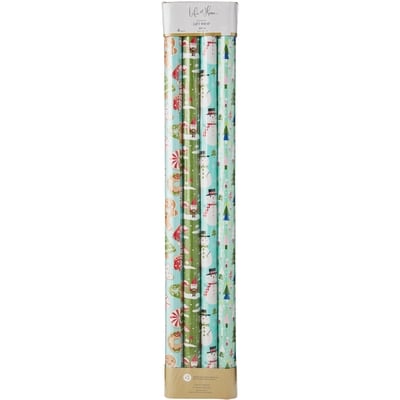 Life at Home Heavyweight Gift Wrap 4 Pack - Green and Blue 1 ea, $8.00/1ea