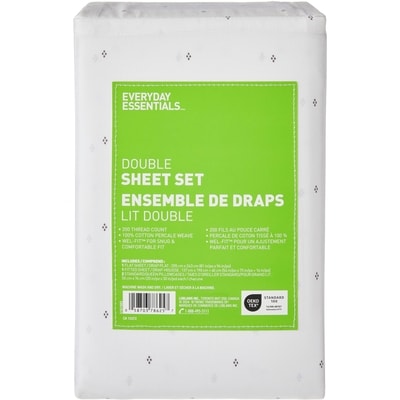 Everyday Essentials Ensemble de draps 4 pièces en coton pour lit double 1 ea, 45,00 $/1ch