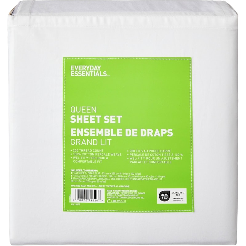 Queen Cotton Sheet 4 Piece Set
