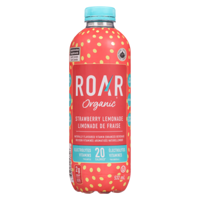 Roar Organic Boisson vitaminée aromatisée naturellement limonade de fraise 532 ml, 0,62 $/100ml