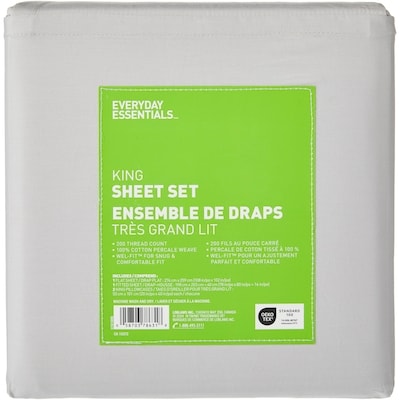 Everyday Essentials King Cotton Sheet 4 Piece Set 1 ea, $55.00/1ea