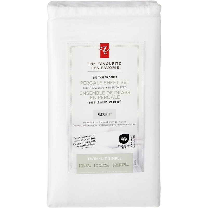 Twin Percale Cotton Sheet 3 Piece Set