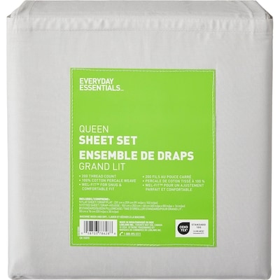 Everyday Essentials Queen Cotton Sheet 4 Piece Set 1 ea, $50.00/1ea