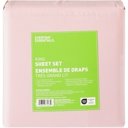 Everyday Essentials Ensemble de draps 4 pièces en percale de coton pour très grand lit   1 ea, 55,00 $/1ch