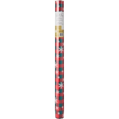 Life at Home Jumbo Heavyweight Gift Wrap - Snowflake Plaid 1 ea, $12.00/1ea