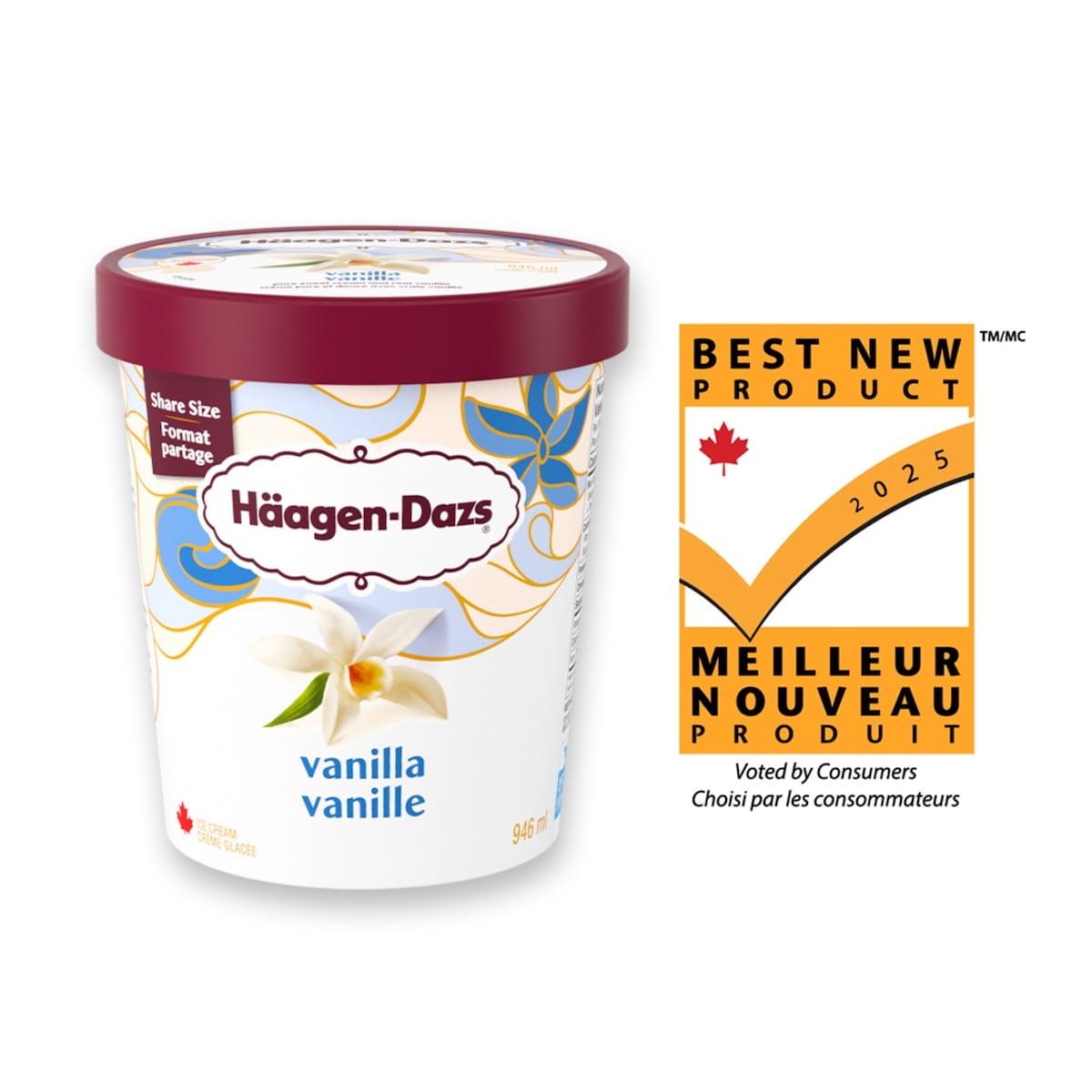 Haagen Dazs Vanilla Ice Cream 0.946 l, $1.16/100ml