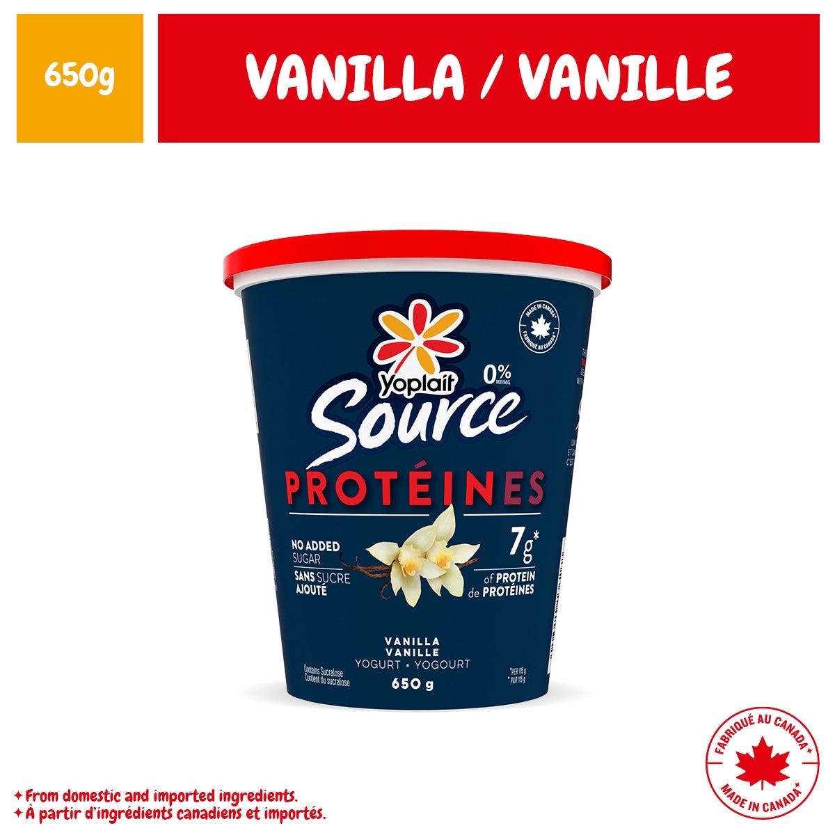 Yoplait 0% Yogurt Source Protein Vanilla