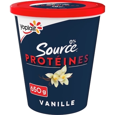 Yoplait Source proteine yogourt vanille 0% m.g. 650 g, 0,92 $/100g