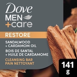 Men+Care Cleansing Bar With Natural Oils Restore Sandalwood + Cardamom Oil