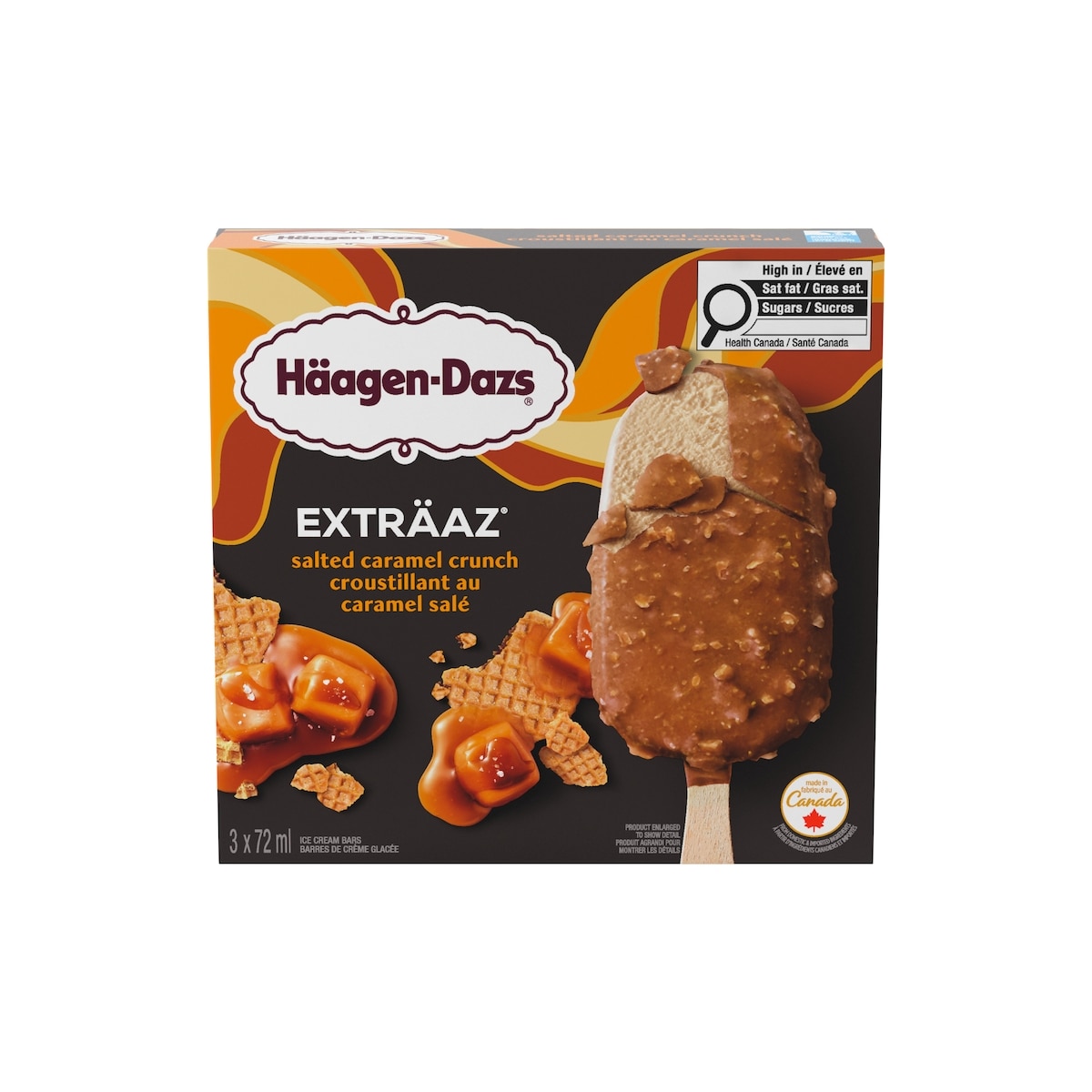 Häagen-Dazs Barres de crème glacée exträaz croustillant au caramel salé 216 ml, 3,24 $/100ml