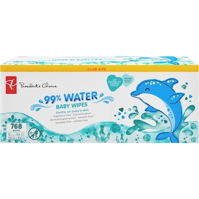 President's Choice 99% Water Baby Wipes 768 Wipes Club Size 768 ea, $0.03/1ea