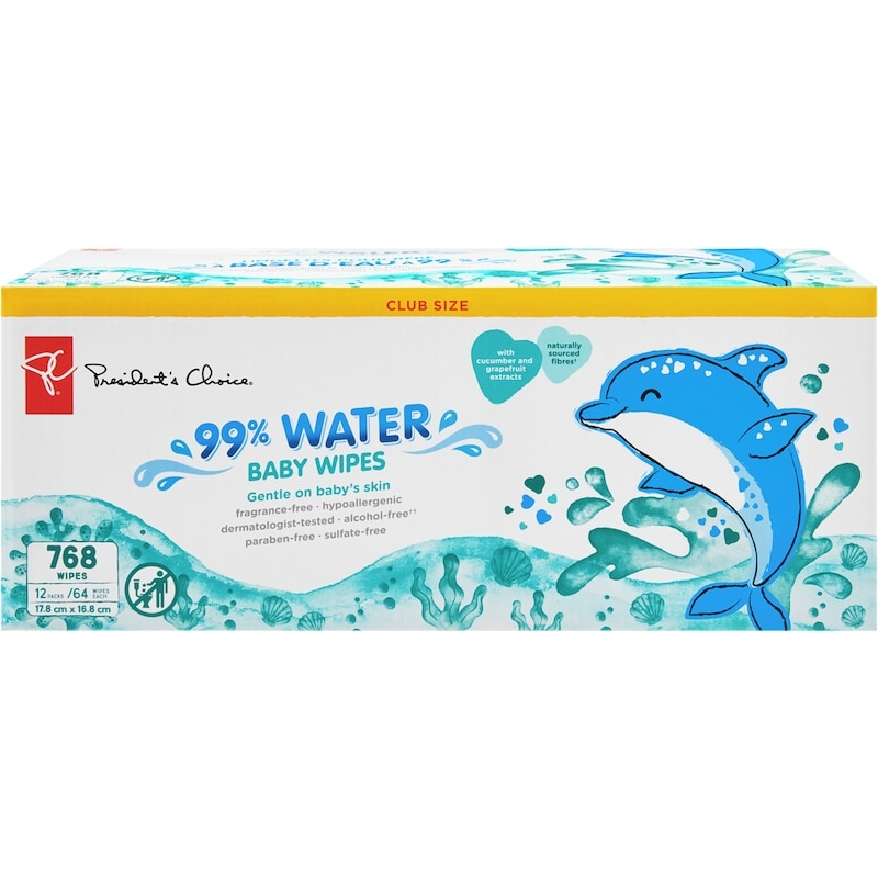 99% Water Baby Wipes 768 Wipes Club Size