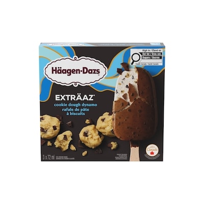 Häagen-Dazs Barres de crème glacée exträaz , rafale de pâte à biscuits 216 ml, 2,29 $/100ml