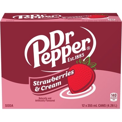 Dr Pepper Strawberries & Cream 12x355.0 ml, $0.20/100ml