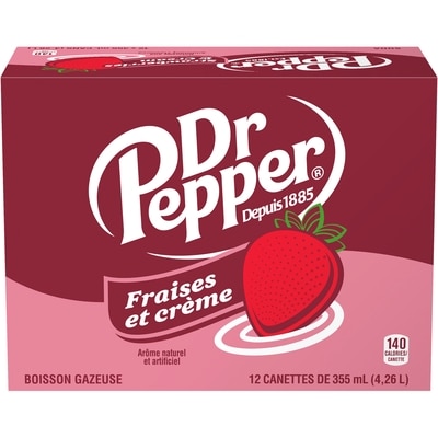 Dr Pepper Fraises et crème 12x355.0 ml, 0,20 $/100ml