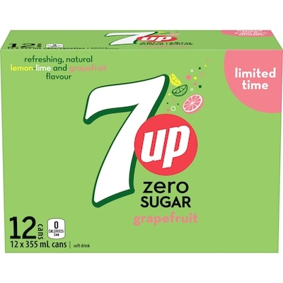 7Up Zero Sugar Grapefruit 12x355.0 ml, $0.19/100ml