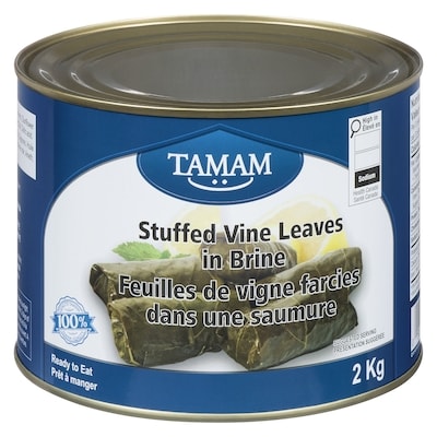 Tamam Feuilles de vigne farcies dans une saumure 2 kg, 0,60 $/100g