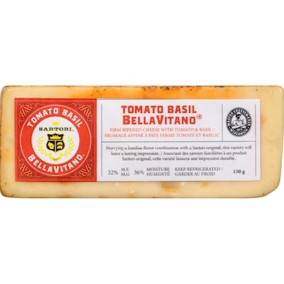 Bellavitano Bellavitano Firm Ripened Cheese With Tomato & Basil 32% M.F. 150 g, $8.53/100g