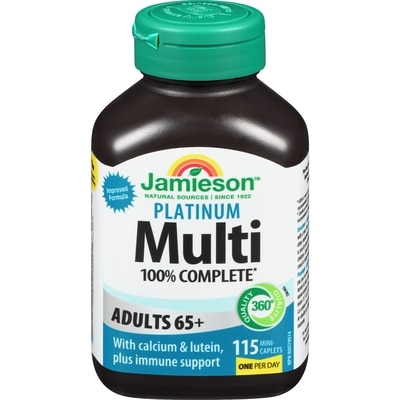 Jamieson Multi 100% Complete Platinum Adults 65+ 115 ea, $0.21/1ea