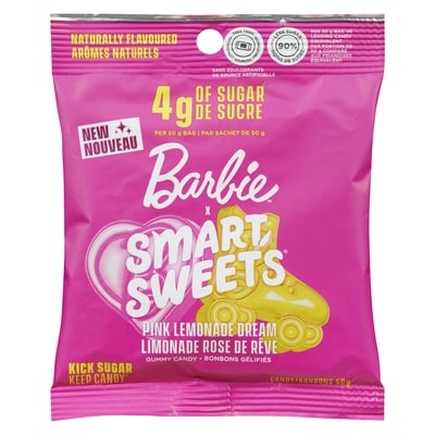 Smart Sweets Barbie bonbons limonade rose de rêve bonbons gélifiés 50 g, 8,98 $/100g
