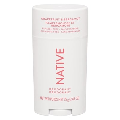 Native Natural Deodorant, Grapefruit & Bergamot, Aluminum Free 75 g, $16.79/100g