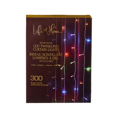 Life at Home LED Twinkling Curtain Lights 300 Count - Multicolour 1 ea, $29.00/1ea