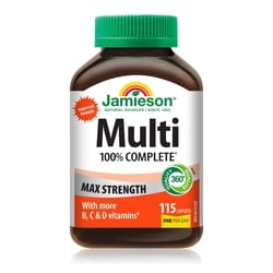 Jamieson 100% Complete Multivitamin Caplets For Adults Max Strength 115 ea, $0.20/1ea