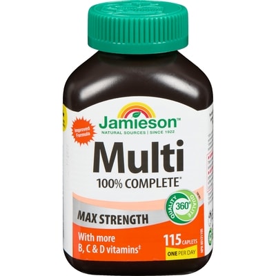 Jamieson Multi 100% Complete Max Strength 115 ea, $0.21/1ea