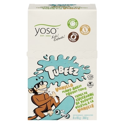 Yoso Tubeez Vanilla Plant-Based Yogurt Tubes Kids 360 g, $2.36/100g