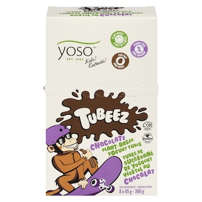 Yoso Tubeez Chocolate Plant-Based Yogurt Tubes Kids ! 360 g, $2.36/100g