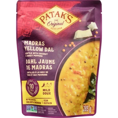 Pataks Dahl jaune de madras doux 285 ml, 1,58 $/100ml