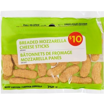 null Breaded Mozzarella Cheese Sticks 750 g, $1.33/100g