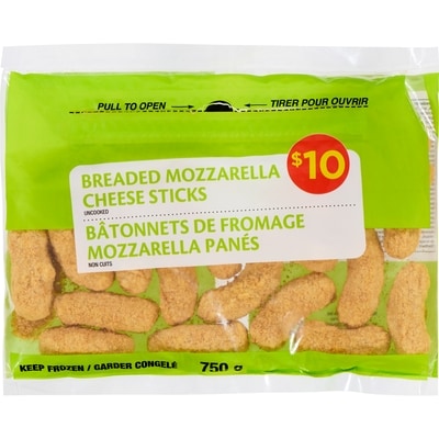 null Bâtonnets de fromage mozzarella panés 750 g, 1,33 $/100g