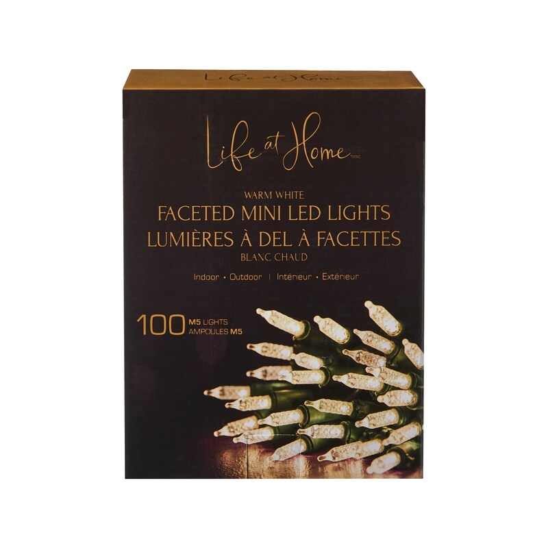 Mini Long Light Led Life at Home Faceted Mini LED Lights 100 Count - Warm White - 1 ea ...