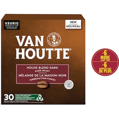 Van Houtte House Blend Dark, Dark Roast, K-Cup Coffee Pods 30 ea, $1.07/1ea