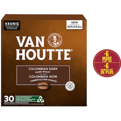 Van Houtte Colombian Dark, Dark Roast, K-Cup Coffee Pods 30 ea, $0.77/1ea