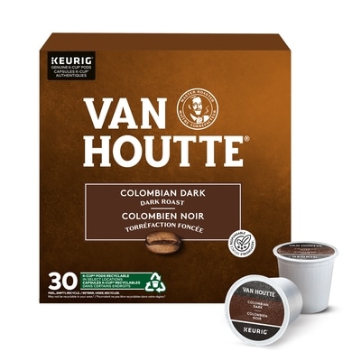 Van Houtte Capsules K-Cup de café colombien noir Van Houtte, torréfaction foncée, 30 unités 30 ea, 1,00 $/1ch