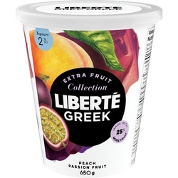 Liberte Greek Yogourt Peach Passion Fruit 2 % M.F. - 650 g | No