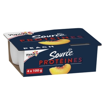 Yoplait Source Yogurt Peach 0% M.F. 400 g, $1.00/100g