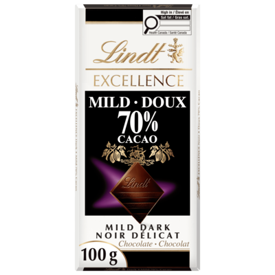 Lindt Barre de chocolat noir à 70 % de cacao EXCELLENCE 100 g, 5,99 $/100g