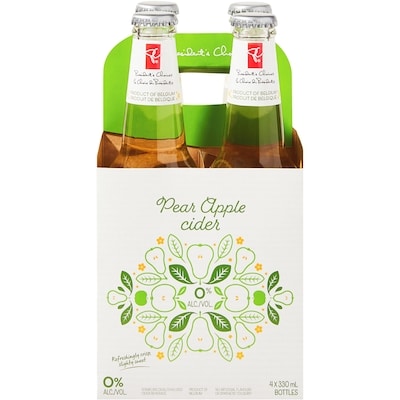 President's Choice Sparkling Dealcoholized Pear Apple Cider Beverage 4x330.0 ml, $3.18/100ml
