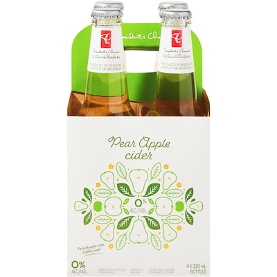le Choix du Président Boisson au cidre de poire et pomme pétillante, désalcoolisée 4x330.0 ml, 3,18 $/100ml