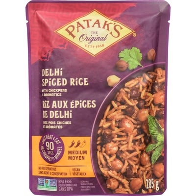 Pataks Riz aux épices de delhi moyen 285 ml, 1,58 $/100ml